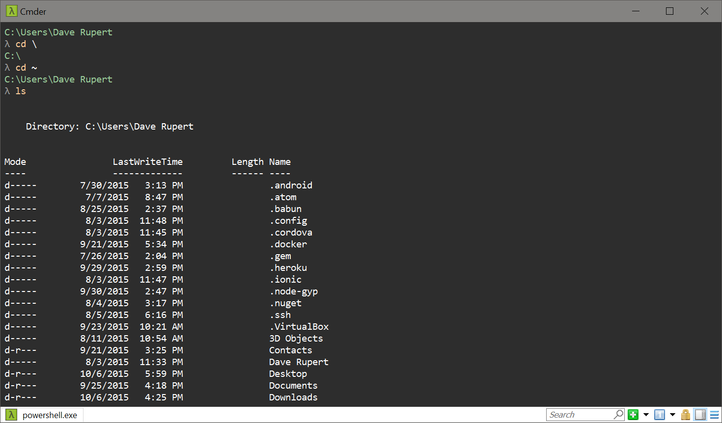 Screenshot of Cmder